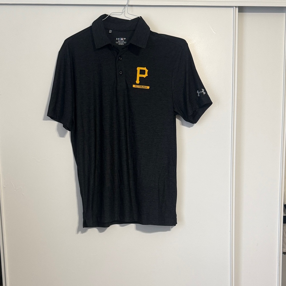 Pittsburgh Under Armour Black Polo with Yellow Logo